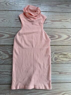 Free people Peach Sleeveless Knit Turtleneck Top xs/s